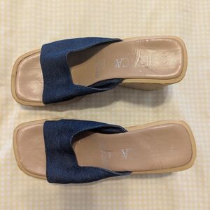 Vintage Jessica's Women's Denim Wedge Sandals